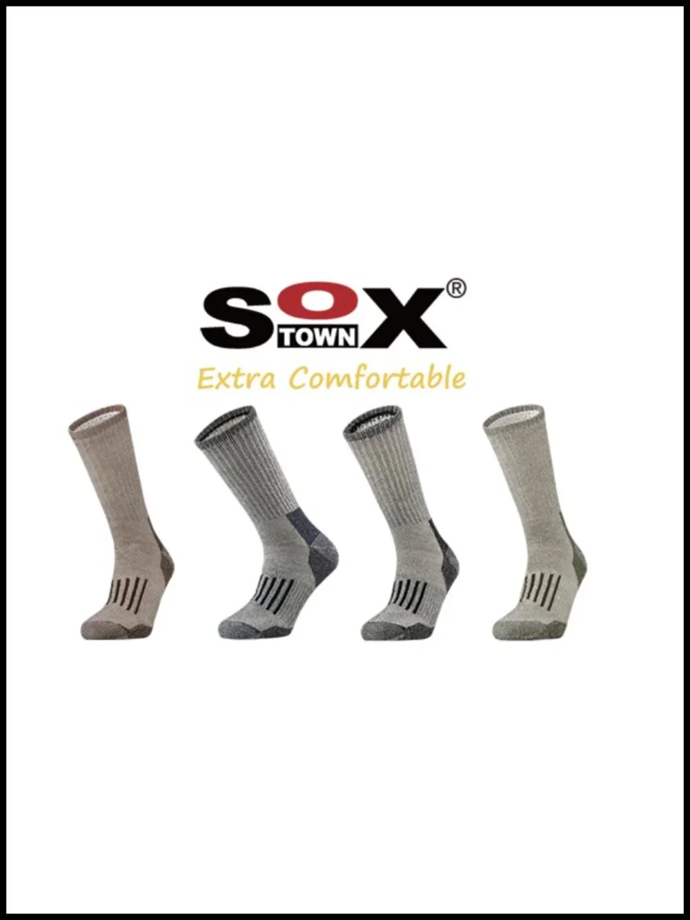 Merino Wool Hiking Socks for Men, Heavy Cushion Crew, Moisture Wicking, Odor